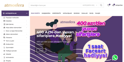 Atmosfera.az - Saytın hazırlanması, Məzmunların hazırlanması, SEO xidməti, Konversiya optimallaşdırılması