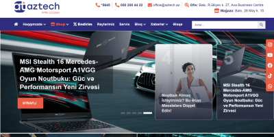 Aztech.az - Saytın hazırlanması, Məzmunların hazırlanması, SEO xidməti, Google Ads