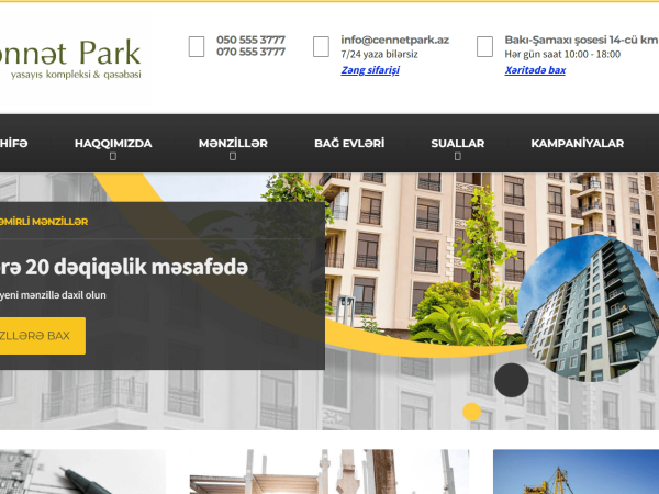Cennetpark.az - Saytın hazırlanması, Məzmunların hazırlanması, SEO xidməti, Google Ads, Sayta məzmun əlavə olunması