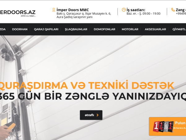 Imperdoors.az - Saytın hazırlanması, Məzmunların hazırlanması, SEO xidməti, Google Ads