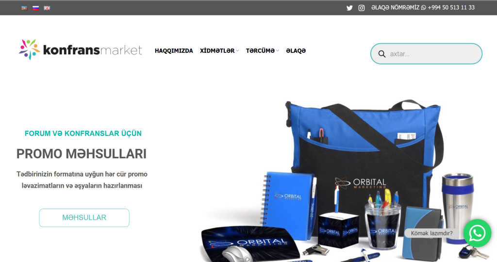 Konfransmarket.az - Saytın hazırlanması, Məzmunların hazırlanması, SEO xidməti, Google Ads