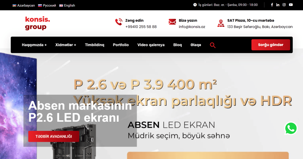 Konsis.az - Saytın hazırlanması, Məzmunların hazırlanması, SEO xidməti, Google Ads, SMM dəstəyi