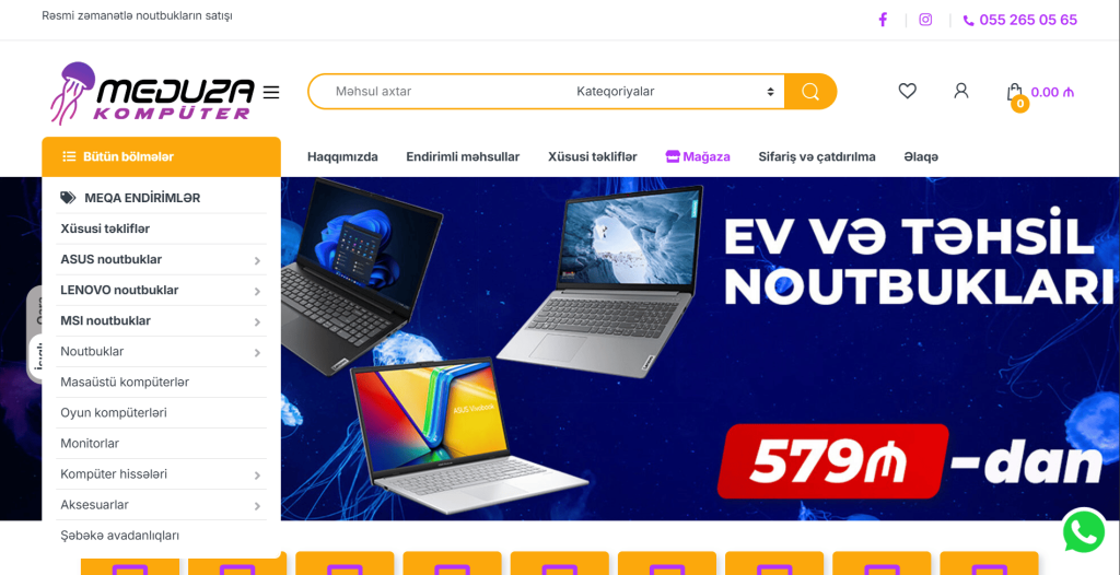 Meduzakomp.az - Saytın hazırlanması, Məzmunların hazırlanması, SEO xidməti, Google Ads